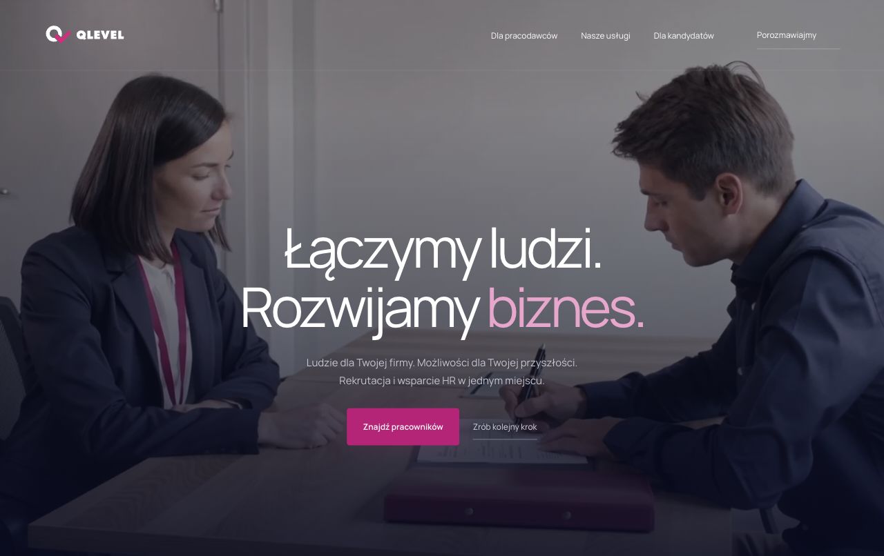 Łączymy ludzi. Rozwijamy biznes. — aktualna strona Qlevel